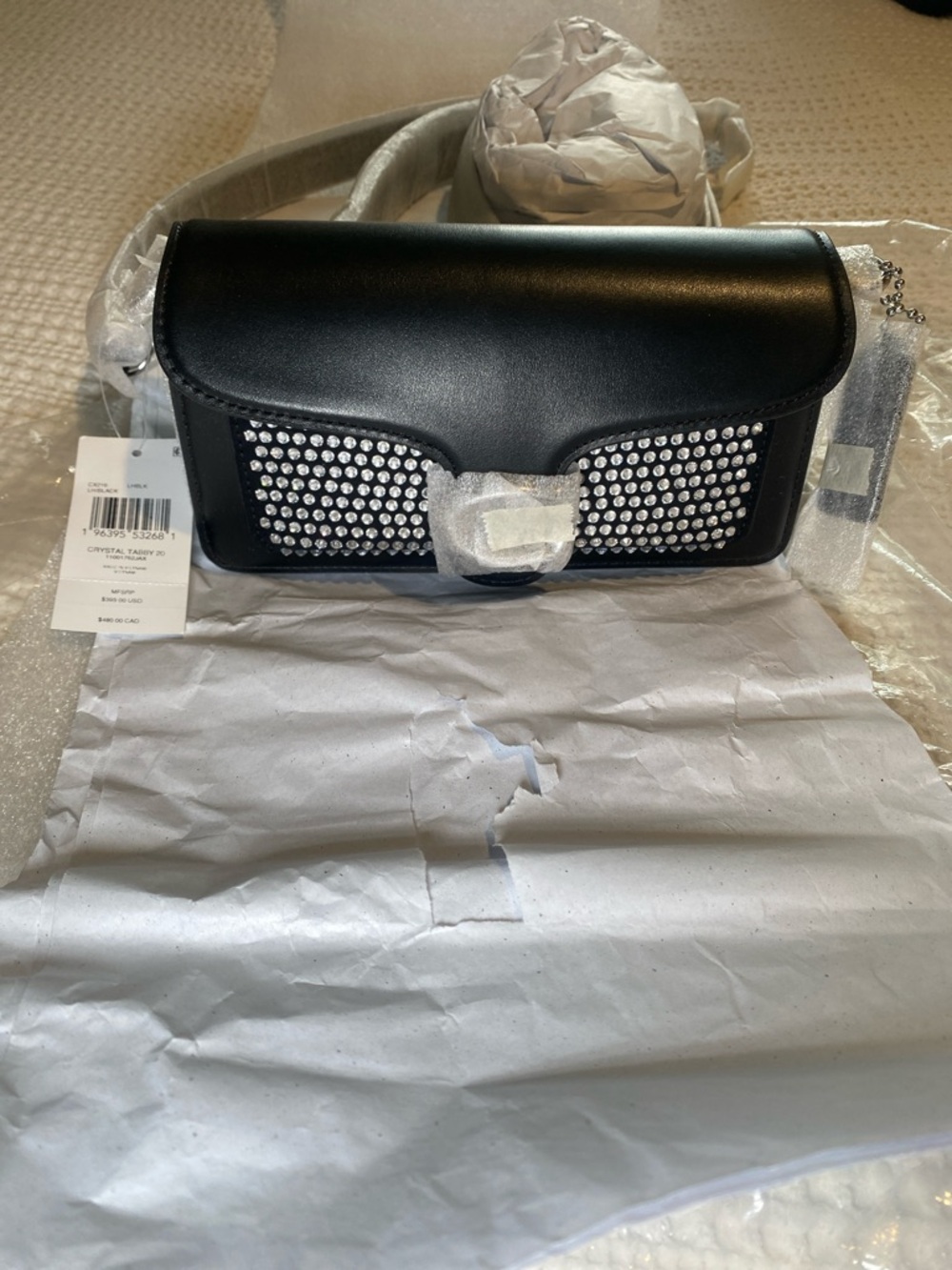NWT Coach Black Crystal-Tabby 20 🖤